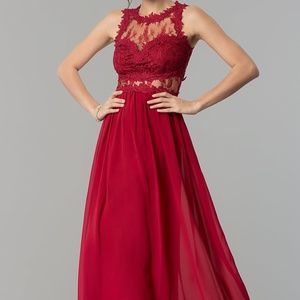 Burgundy Lace PromGirl Dress